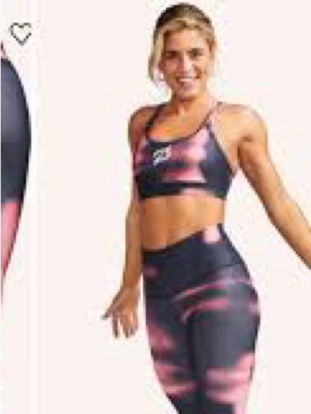 🏷️ Peloton x WITH Sports Bra Size L – Navy & Coral Abstract Print